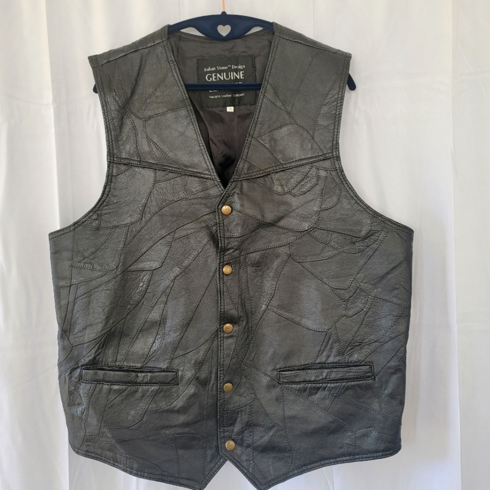 Navarre Leather Company Black Motorcycle Vest